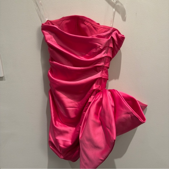 Hot Pink Strapless Bow-knotted Mini Dress Size XS - Picture 8 of 14